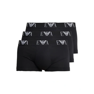 Abbildung von Emporio Armani Herren Shorts 3er Pack Trunks, Pants, Unterwäsche, Stretch Cotton Panties, Herren, Größe: Small, Nero