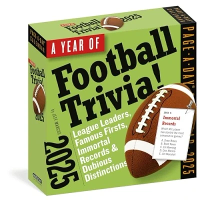 Abbildung von A Year of Football Trivia! Page Day® Calendar 2025: League Leaders, Famous Firsts, Immortal Records &amp; Dubious Distinctions
