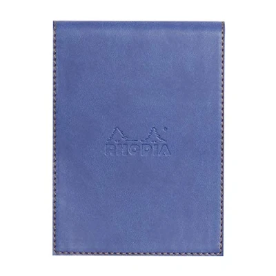 Abbildung von Rhodia 128208C Notizblock N12 (mit Schutzhülle aus Kunstleder, 9,5 x 13 cm, liniert, schick und elegant, ideal für Ihre Notizen) 1 Set, saphirblau