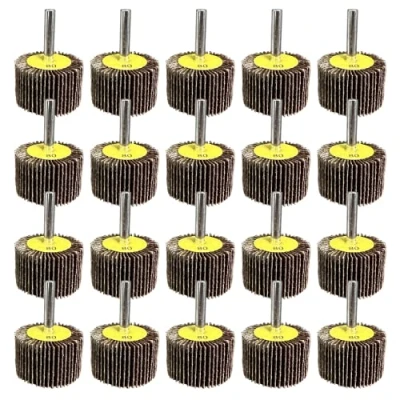 Abbildung von FEIHU 20 Stück Lamellenschleifer,Schleifköpfe,Fächerschleifer set 40X25x6MM. Die Schleifscheibe eignet sich zur Reinigung von Rost/Schweißgraten.Passend für alle Elektro / Drehwerkzeuge,Körnung 80