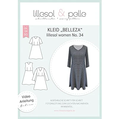 Abbildung von lillesol &amp; pelle Schnittmuster Women No.34 Kleid Belleza in Größe 34 50 zum Nähen mit Foto Anleitung und Video