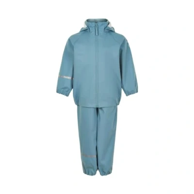 Abbildung von Celavi Rainwear SET Recycle Regenjacke / wasserabweisende Jacke für Kinder, Größe: 98, Smoked blue