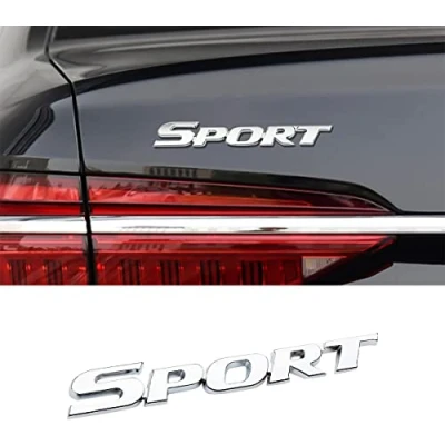 Abbildung von 3D Metall Sport Aufkleber für Auto, Styling Emblem Aufkleber, Auto Badge Kofferraum Seite Fender Heckklappe (Silber)