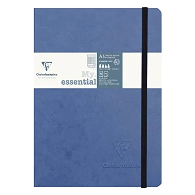 Abbildung von Clairefontaine 793424C Notizbuch AgeBag My Essentials, DIN A5, 14,8 x 21 cm, 96 Blatt kariert, nummeriert, 90g, 1 Stück, blau