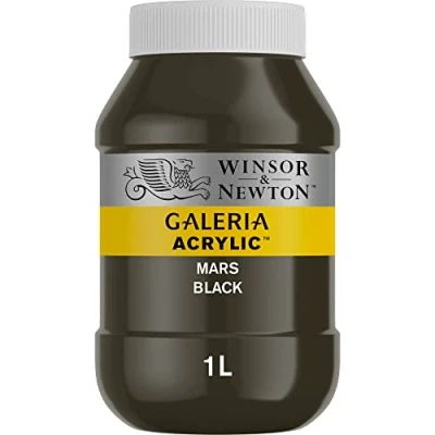 Abbildung von Winsor &amp; Newton 2154386 Galeria Acrylfarbe, hohe Pigmentierung, lichtecht, buttrige Konsistenz, 1000 ml Topf Marsschwarz