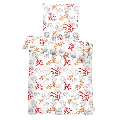 Abbildung von APELT Bettwäsche Coral Gots, Satin (Bio Baumwolle), Korallen und Muscheln