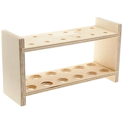 Abbildung von NeoLab Reagenzglasgestell aus Holz, für 2 x 6 lange Gläser, Lochdurchmesser 20 mm.