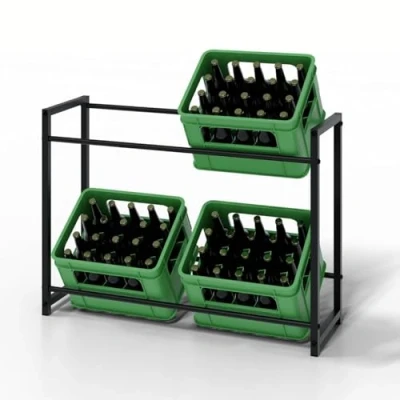 Abbildung von HAGO24 Getränkekistenregal 6 Kisten in 104x82,5 cm I Platzsparendes Getränkeregal Hochwertiges &amp; Robustes Regal aus Stahl Bierkisten für Vorratskammer, Keller Garage