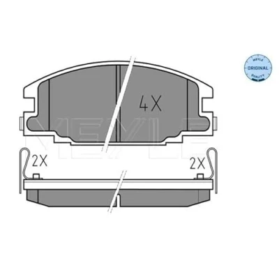 Abbildung von MEYLE 025 215 4316/W Bremsbelagsatz ORIGINAL Quality Vorderachse mit akustischer Verschleißwarnung Anti Quietsch Blech OPEL: Frontera A SUV