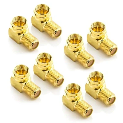 Abbildung von deleyCON 8X Sat Winkel Adapter 90 Grad für Koaxialkabel F Buchse Kabel Kupplung Winkelstecker Winkeladapter 8 Stück
