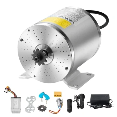 Abbildung von VEVOR 500 W elektrischer bürstenloser Gleichstrommotor Bausatz 36 V, 3000 U/min Motor mit Drehzahlregler, Gasgriff Bausatz, Elektromotor, Ideal für Go Karts E Bike Motorrad Roller