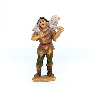 Abbildung von Marolin Hirte mit Schaf auf Schulter, zu 9cm Fig. (Kunststoff)
