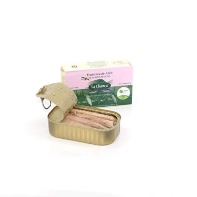 Abbildung von Ventresca de atún en aceite Bauchfleisch vom Gelbflossen Thunfisch in Olivenöl 125g