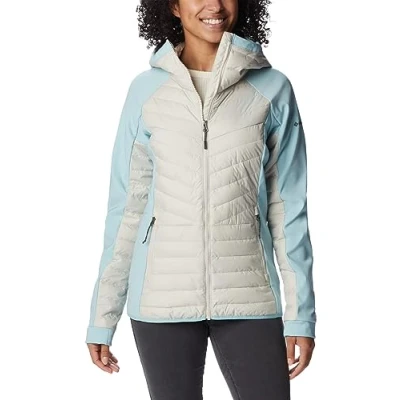 Abbildung von Columbia Powder LITE Hybrid Hooded Jacket Outdoorjacke, Damen, Größe: Large, Aqua haze