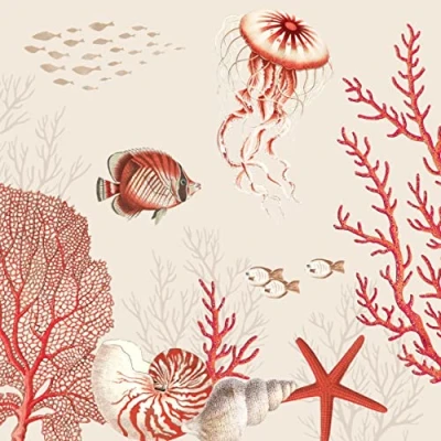 Abbildung von EasyLife Papierserviette 20 Servietten Coral Reef 33x33cm, (20 St)