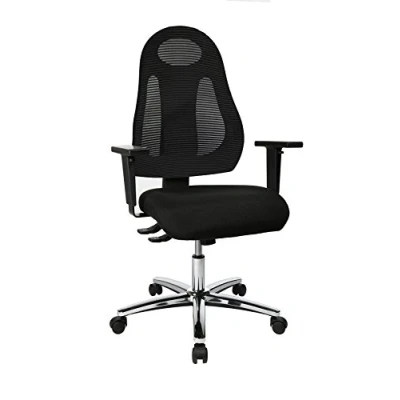 Abbildung von Topstar Bürostuhl Free Art Chrom inkl. höhenverstellbarer Armlehnen schwarz/schwarz