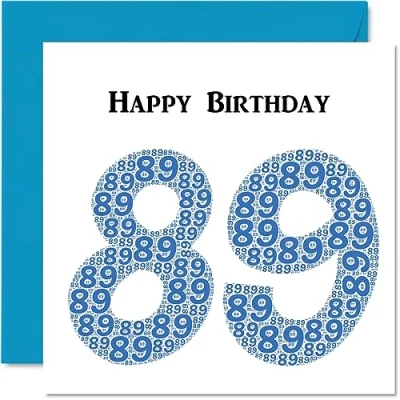 Abbildung von Lustige Geburtstagskarte zum 89. Geburtstag für Männer Shapecloud Happy Birthday Karte Vater, Mutter, Großvater, Oma, Onkel, Tante, 145 mm x Grußkarten,