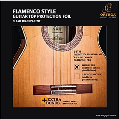 Abbildung von ORTEGA Pick Guard Divided Top Plate &amp; Bridge Transparent/Permanent (OPG FLAM2)