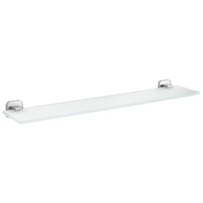 Abbildung von tesa Duschablage ESTEETIC Glasablage einfache Montage 5,0 cm : 60,0 12,25 cm, Packung 1 tlg., Badablage aus Glas Edelstahl silber matt