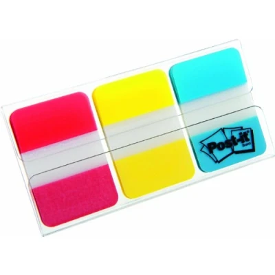 Abbildung von Index Registerkarten POST IT für Archivierung, (686 RYB), PP, stark, 38x25,4mm, 3x22 Registerkarten, verschiedene Neonfarben, 1 Stück