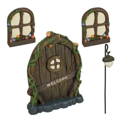 Abbildung von relaxdays Gartenfigur Feentür Set &quot;Welcome&quot;