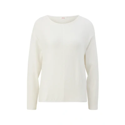 Abbildung von s.Oliver Strukturiertes Sweatshirt, Damen, Größe: 42, Ecru