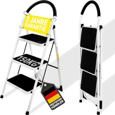 Abbildung von 𝐂𝐑𝐀𝐅𝐓𝐅𝐔𝐋𝐋 Trittleiter CF 130A 𝟑 𝐉𝐀𝐇𝐑𝐄 𝐆𝐀𝐑𝐀𝐍𝐓𝐈𝐄 2 5 Stufen Leiter Klapptritt Treppenleiter Klappleiter Haushaltsleiter Stehleiter Mehrzweckleiter (3 Stufen)