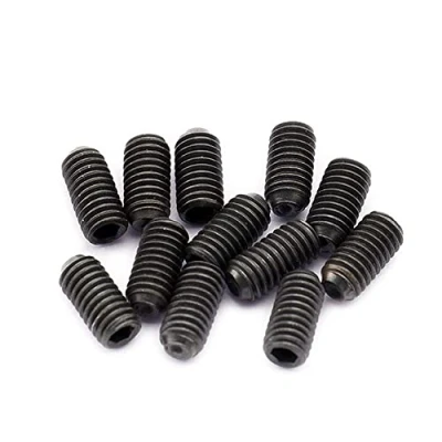 Abbildung von Musiclily Pro Metrisch M3X6mm Stahl Saitenreiter Höhe Schrauben für Import Strat Tele Style E Gitarre Brücke, Schwarz (12er Set)