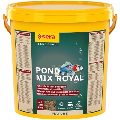 Abbildung von sera Pond Mix Royal, Teichfische, Trockenfischfutter, Mix, Vitamin A, B1, B2, C, D3, E, Groß, Medium, Klein, 32,5%
