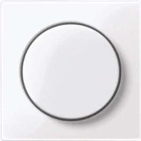 Abbildung von Schneider Electric Merten MEG5250 0325 Zentralplatte mit Drehknopf,Drehdimmer, Drehdimmereinsatz, aktivweiß glänzend, System M, Made in Germany