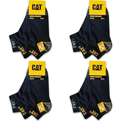 Abbildung von CAT Caterpillar 12 Paar WORK SNEAKERS ArbeitsSneaker Sneaker ArbeitsSocken Socken Strümpfe Größe 39 50 (39 42, Blau)