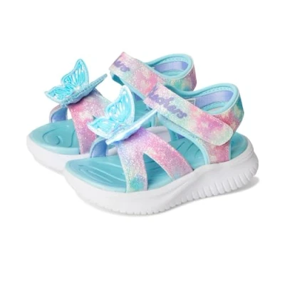 Abbildung von Skechers Sandale &quot;JUMPSTERS SANDAL BUTTERFLY BRITES&quot;, Blink, Klettschuh, Schmetterlingdesign, Größenschablone zum Download