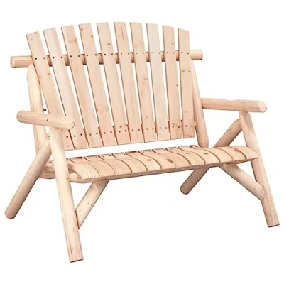 Abbildung von vidaXL Gartenbank, Sitzbank 2 Sitzer, Holzbank mit Armlehnen Rückenlehne Adirondack Stil, Parkbank Bank Gartenmöbel, Massivholz Fichte