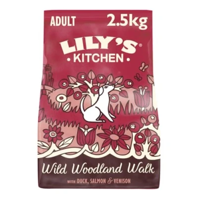 Abbildung von Lily&#039;s Kitchen Mit natürlichen Zutaten hergestellt Für ausgewachsene Hunde Trockenfutter Ente Lachs &amp; Hirsch Getreidefreie Rezeptur 2.5kg