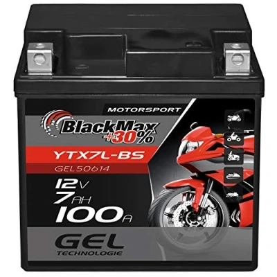 Abbildung von BlackMax YTX7L BS Motorradbatterie GEL 12V 7Ah CTX7L Batterie Roller 6Ah