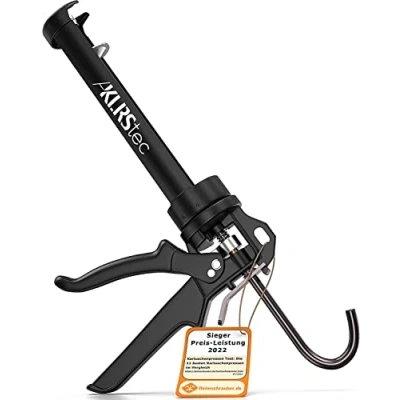 Abbildung von KLRStec Kartuschenpistole Kartuschenpresse mit maximaler 25:1 Übersetzung , (Profi 4K Kartuschenpistole, für alle gängigen 150 300ml Dicht und Klebstoff Kartuschen), Silikon, Acryl, Mörtel etc.