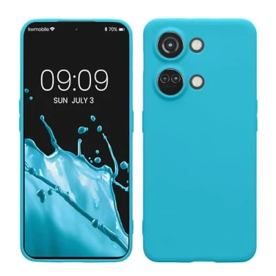 Abbildung von kwmobile Handyhülle kompatibel mit OnePlus Nord 3 5G Hülle Handy Case aus weichem Silikon in Cool Glacier