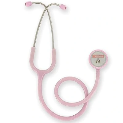 Abbildung von Gima Klassisches Doppelkopf Duophon für Erwachsene, Stethoskop mit Edelstahl Stirnband und Kopfband doppelter interner Feder, Rosa, 32539