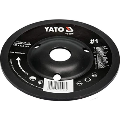 Abbildung von Yato Profi Raspelscheibe für Winkelschleifer Auswahl 115 mm 125 Schleifscheibe Holzscheibe Holz Flex Holzkunst (125 Nr 1 schräg), 0