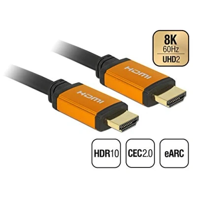 Abbildung von Delock Hochwertiges 8K HDMI Kabel @60Hz 48 Gbps, 0,50 m Länge, Ultra HD2, 4K@120Hz, eARC, UHDTV, HDR 10+, Variable Refresh Rate VRR, Dolby Vision, für Xbox, PS4, Blu Ray Player, 85726