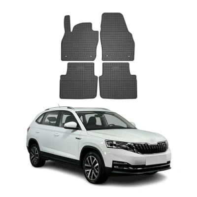Abbildung von OMAC Gummi Fußmatten kompatibel mit Skoda Kamiq 2019 2024 Automatten Schwarz 4tlg