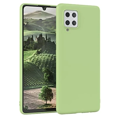 Abbildung von EAZY Case Silikonhülle für Samsung Galaxy A42 5G Hülle Silikon Grün weich stoßfeste Handyhülle Schutzhülle mit Kameraschutz Dünn Premium Schutz Cover TPU Phone Bumper in Pastellgrün