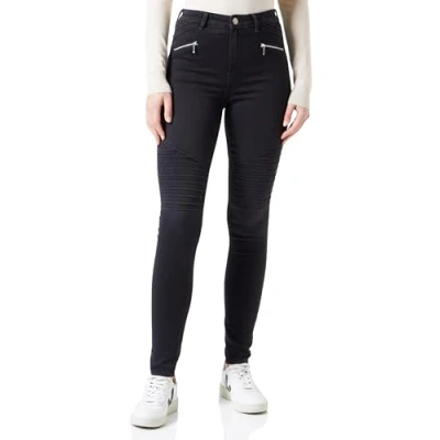 Abbildung von ONLY Onlroyal Biker ZIP Jeans Skinny Fit, Damen, Größe: XSx30, Washed black