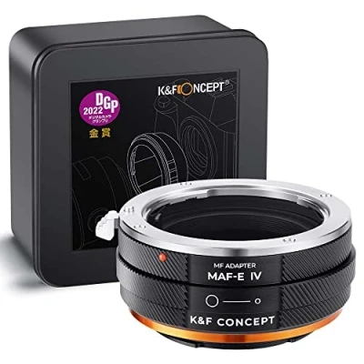 Abbildung von K&amp;F Concept MAF NEX IV PROLens Mount Adapter Manueller Fokus Kompatibel mit Minolta AF/Sony Alpha A Serie Objektiv an Sony E Kameragehäuse Mattlack Design