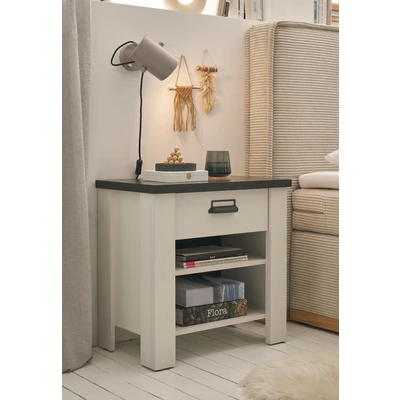 Abbildung von Home affaire Nachtkommode &quot;SHERWOOD&quot;, mit Apothekergriff aus Metall, Schubkasten &quot;Soft close&quot;, Breite 60 cm