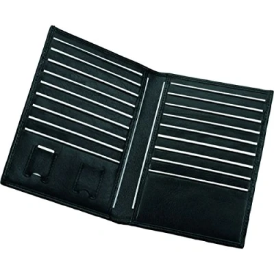 Abbildung von Alassio 42004 Kreditkartenetui, Etui aus hochwertigem Leder, Wallet mit 2 SD Kartenfächern, 18 Kreditkartenfächern und Einschubfächer, Businessetui schwarz, Lederetui ca. 15 x 11 1 cm
