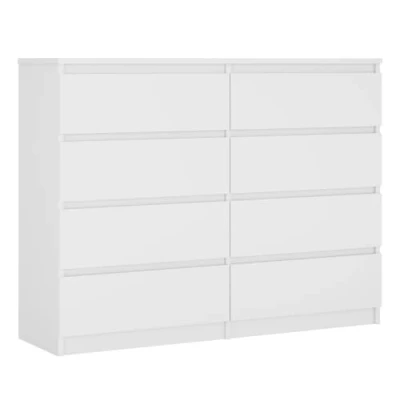 Abbildung von 3E 3xE living.com Kommode mit 8 Schubladen 120 cm, Farbe: Weiss Matt, H: 102 B: T: 39 cm