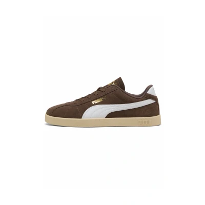Abbildung von Puma Club II Suede Sneakers Unisex Schuhe Mit Plain Flat Bronze/White/Gold Größe: 44.5