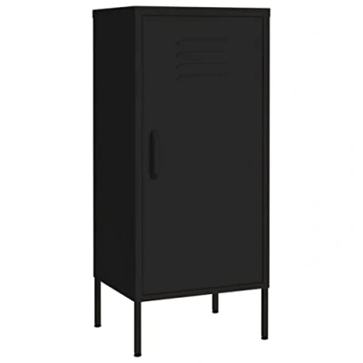 Abbildung von vidaXL Lagerschrank Sideboard Kommode Anrichte Stahlschrank Schrank Beistellschrank Mehrzweckschrank Bücherschrank Standschrank Schwarz 42,5x35x101,5cm Stahl