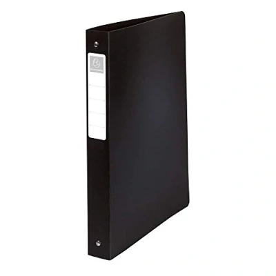 Abbildung von Exacompta 51391E Premium Ringbuch OPAK DIN A4 aus festem Kunststoff mit 4 Ringen 40 mm breit schwarz ideal für Schule und Büro Ringhefter Ringordner Ringbuchordner